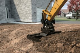 Pairing a grading beam with a tiltrotator´s 360° bidirectional and 45° left and right rotation for dynamic grading.