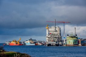 Comansa 21LC1050 tower crane in the Aibel yard (Norway)