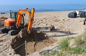 Develon DX62R Mini-Excavator Prepares Coastal Resort for Summer Season