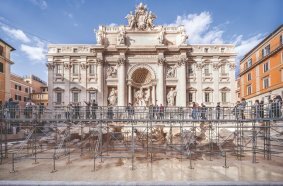 The access solution, consisting of PERI UP Modular Scaffolding and the PERI UP Public Stair, gave visitors a unique view of the Baroque cultural monument.