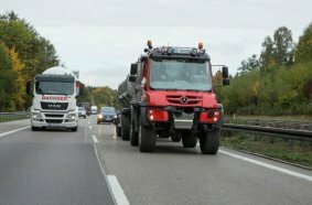 Maximum speed of the Unimog: 89 km/h, highway capable