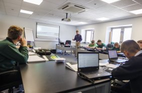 Students study at the John Deere Training Centre when they are not working in a dealership.