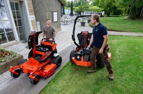 The Arrow E battery packs are compatible with the Zenith E zero-turn ride-on mower.