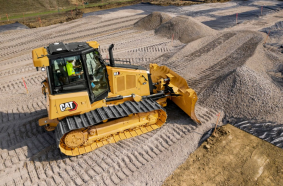 The new Cat D4 features a lower sloping hood line that provides up to 30 percent better visibility to the area in fron of the blade.