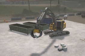 CM Labs excavator grapple attachment