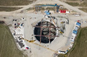 Supplying power to build the largest suspension bridge ever built over the river Danube