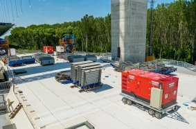 Supplying power to build the largest suspension bridge ever built over the river Danube