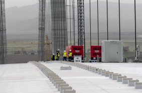 Supplying power to build the largest suspension bridge ever built over the river Danube