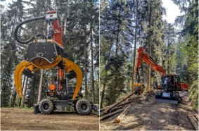 New Doosan DX210W-7 Cuts a Fine Figure in the Forest