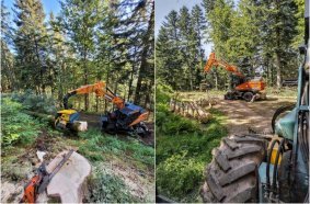 New Doosan DX210W-7 Cuts a Fine Figure in the Forest