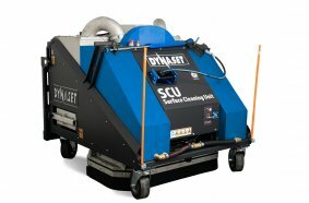 The SCU250 Surface Cleaning Unit connects to a work machine and combines high-pressure washing with water recovery in a single operation.