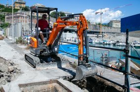 Develon DX17Z-7 Mini Excavator is a Hit on Genoa Waterfront