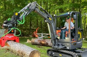 Tylan Calcagni and Jennifer Milikowsky own Walden Hill, a New England farm that emphasizes sustainability, making them a perfect fit for the Volvo CE ECR25 Electric compact excavator.