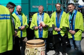 Ceremonial handover during Intermat symbolizing prosperity and success