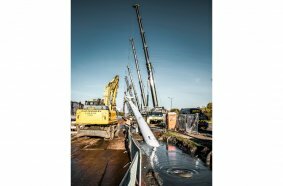 For the bore, a drill head was installed at one end of the district heating pipeline.