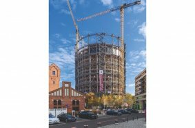 The building shell was completed two months earlier