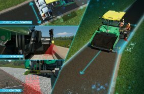 Control based on physical references: At Bauma, Vögele is presenting the new AutoTrac automatic steering and width control system.