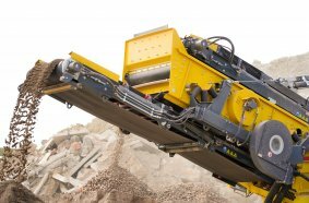 The R3 impact crusher with the new double deck after screen and wind sifter.