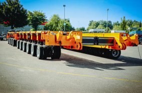 PST/SL-E split in action: Adapting to the load by changing the width between 10’ and 17’ - made easy in less than 5 minutes.