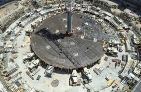 A bird's-eye view of the base of the ELT, which was formed with the MULTIFLEX Girder Slab Formwork
