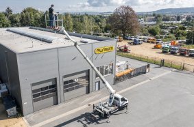 The first prototypes of the emission-free P 280 CK and P 250 BK access platforms will be presented at this year’s bauma. The photo shows the P 250 BK.