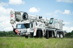 The eye-catching new Grove GMK5150XLe Plug-in Hybrid all-terrain crane is sure to the draw the crowds at Vertikal Days 2025.