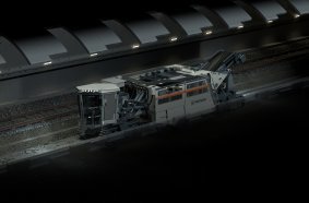 The compact dimensions of the 260 SX(i) in tunnelling configuration enable efficient working in the narrow confines of tunnels.