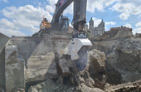 Massive concrete structures have to be demolished before a new multi-purpose quarter 