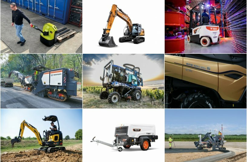 Monthly Product Launch Overview - December 2023<br>IMAGE SOURCE: CLARK Europe GmbH, DOOSAN BOBCAT EMEA, WIRTGEN GROUP, New Holland Agriculture, CASE Construction Equipment