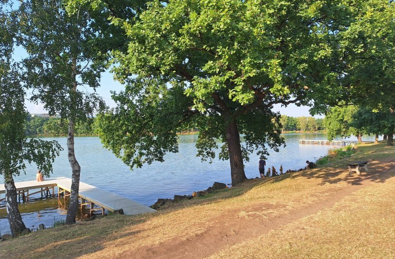 Der See hat eine Fläche von 15,95 ha, eine Breite von 240 m, eine Länge von 676 m und eine maximale Tiefe von 4 m.<br>BILDQUELLE: LECTURA GmbH
