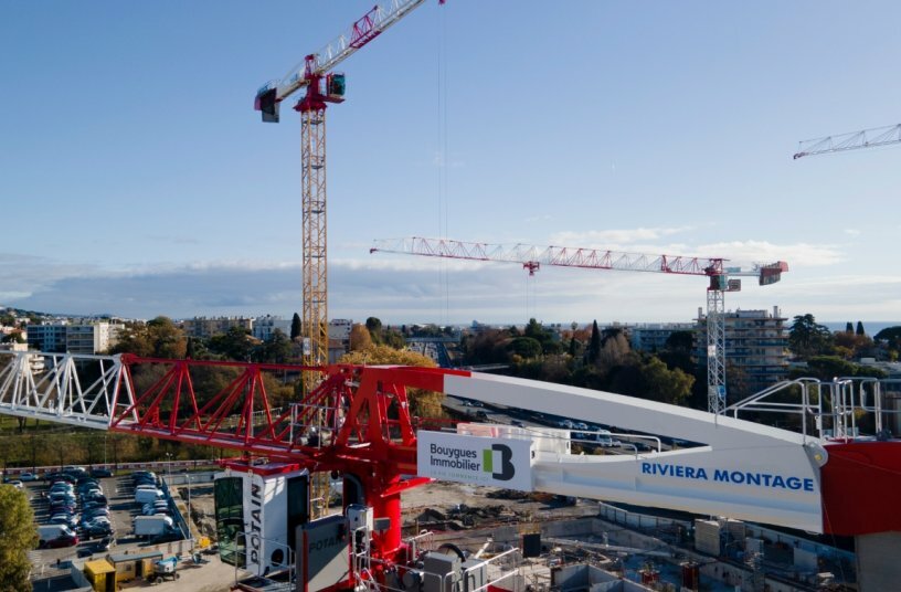 Five Potain tower cranes support construction of eco-district in southern France<br>IMAGE SOURCE: Manitowoc