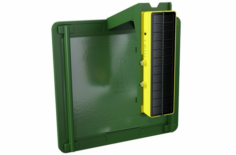 Magic Trap - Sticky - Hochkant Vorne mit IoT Y02 und Kabelbinder und Klebematte<br>BILDQUELLE: Bayer CropScience Deutschland GmbH