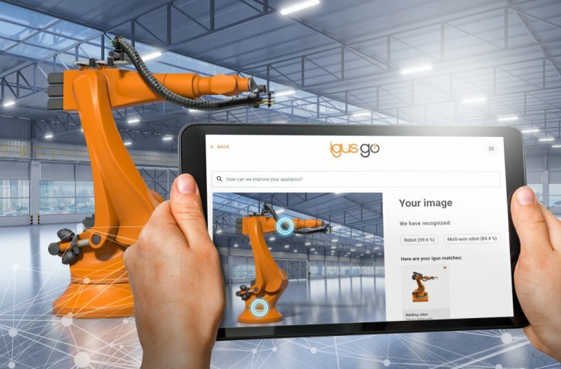Simply take a photo of an application and the AI-based igusGO app shows the user potential to improve the technology of machines with igus products and even save costs in the process.<br>IMAGE SOURCE: igus GmbH
