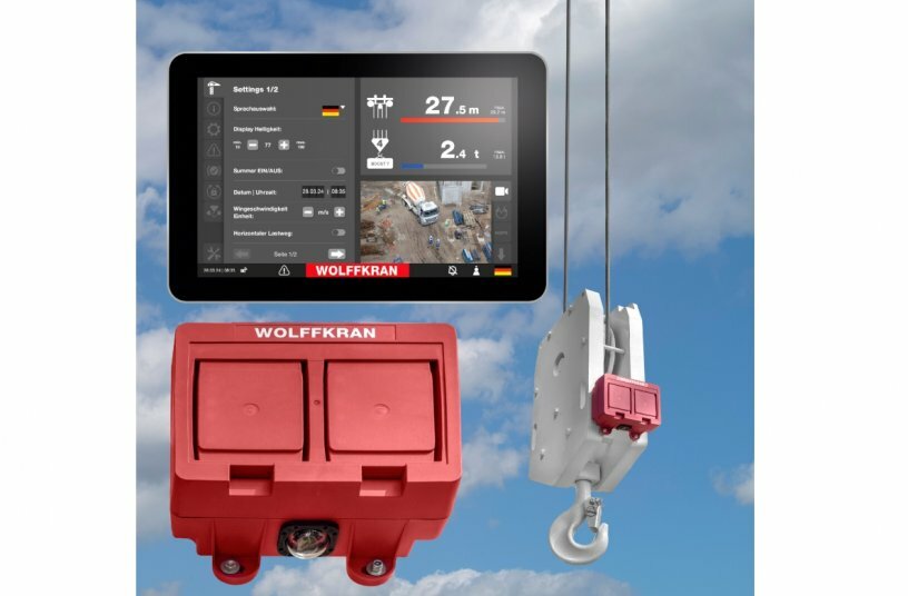 WOLFF Cam is seamlessly integrated into WOLFF Crane Control both technically and in terms of hardware. It is permanently mounted on the hook block, can be installed in the WOLFF HiSPS sensor box, and connected using the same adapter.<br>IMAGE SOURCE: WOLFFKRAN International AG