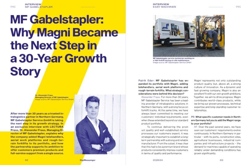 MF Gabelstapler explains why Magni was the next step in its growth<br>IMAGE SOURCE: LECTURA GmbH