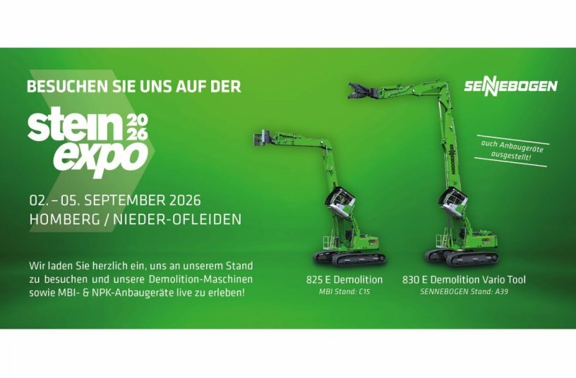 Demolition Excavators at Steinexpo 2026: SENNEBOGEN Showcases Flexible Solutions for Demolition