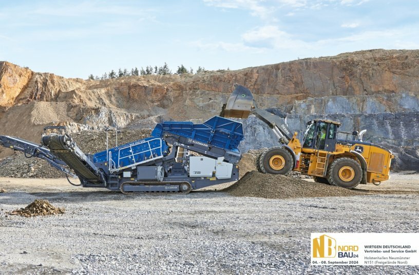 In the spotlight at the show: the MSS 502(i) EVO impresses with a feed capacity of up to 350 t/h in natural stone processing and recycling.<br>IMAGE SOURCE: WIRTGEN GROUP