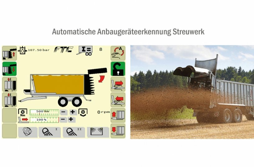 Fliegl Agrartechnik GmbH presents an automatic attachment recognition system for push-off trailers<br>IMAGE SOURCE: Fliegl Agrartechnik GmbH