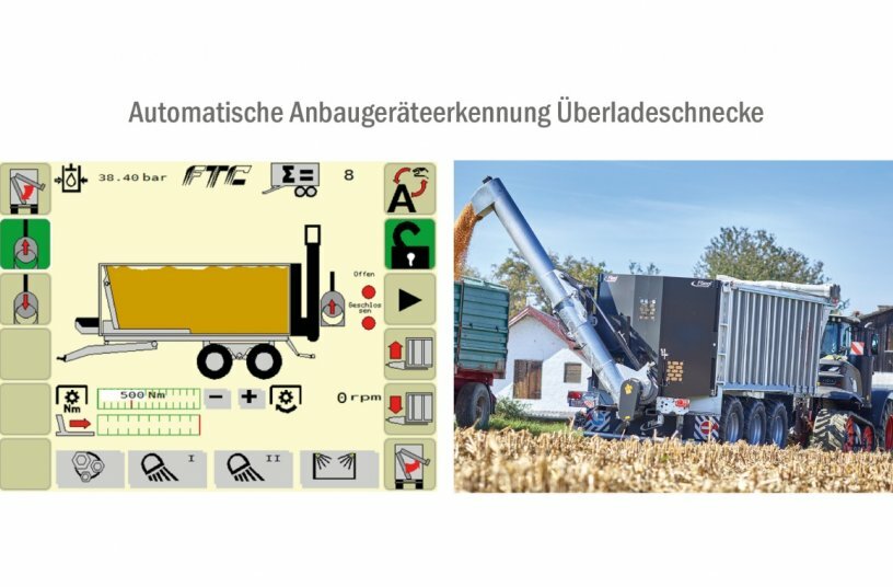Fliegl Agrartechnik GmbH stellt eine automatische Anbaugeräteerkennung für Abschiebewägen vor<br>BILDQUELLE: Fliegl Agrartechnik GmbH