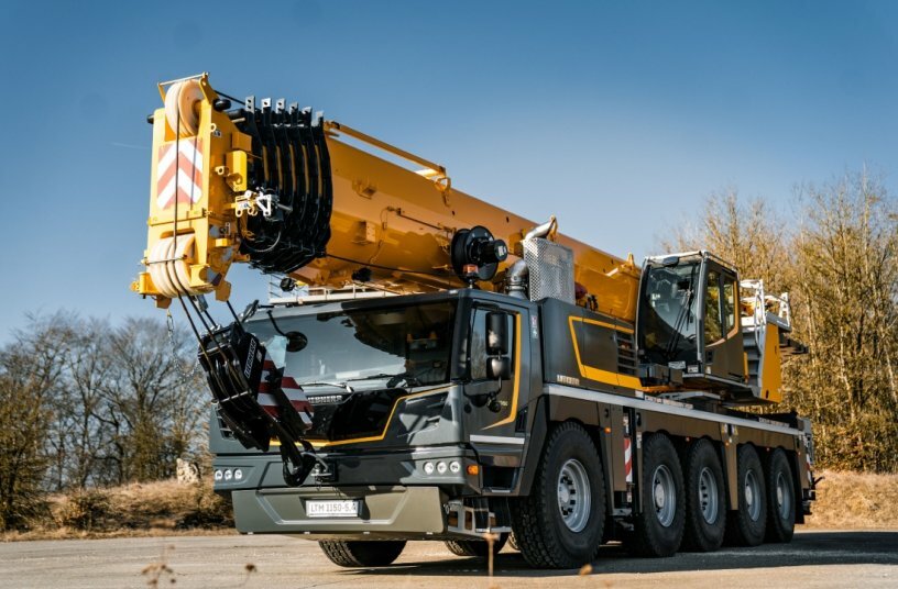 Liebherr präsentiert auf der Bauma den LTM 1150-5.4. Er hat die neue Steuerung LICCON3 und zeigt sich in neuem Krandesign.<br>BILDQUELLE: Liebherr-Werk Ehingen GmbH