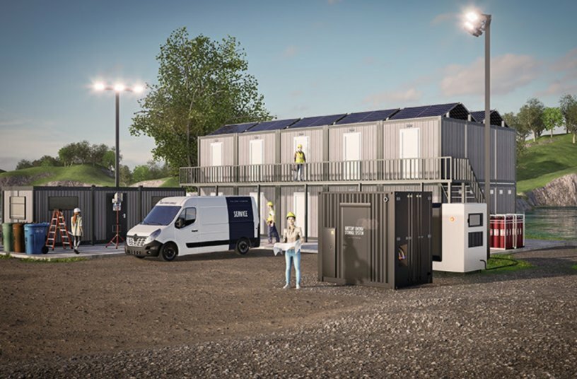 An example of a BESS-genset hybrid powered by Volvo Penta’s BESS subsystem and hydrogen dual-fuel genset engine.<br>IMAGE SOURCE: Volvo Penta