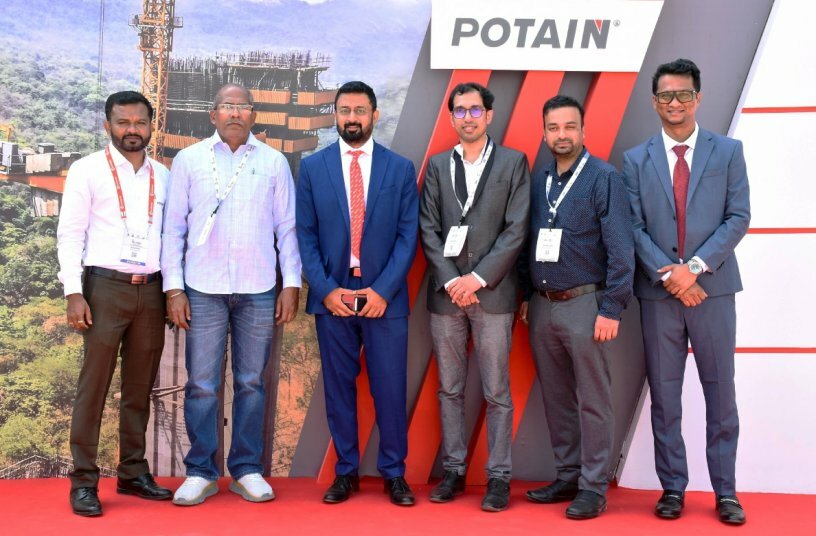 (From left to right): Prashant Bahir, Manitowoc; Pranav Joshi, Patel Engineering; Prashant Suryawanshi, Manitowoc; Vinay Joshi, Patel Engineering; Sunil Kumar, Patel Engineering; Runal Jadhav, Manitowoc.<br>IMAGE SOURCE: Manitowoc