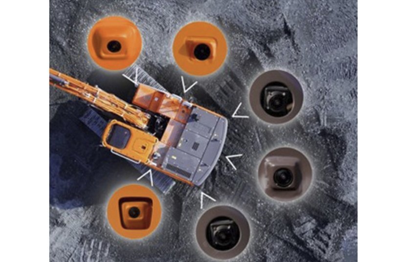Help: A system comprising six cameras and three radar sensors, combined with AI, provides the operator with an excellent all-round view of the machine.<br>IMAGE SOURCE: DEVELON