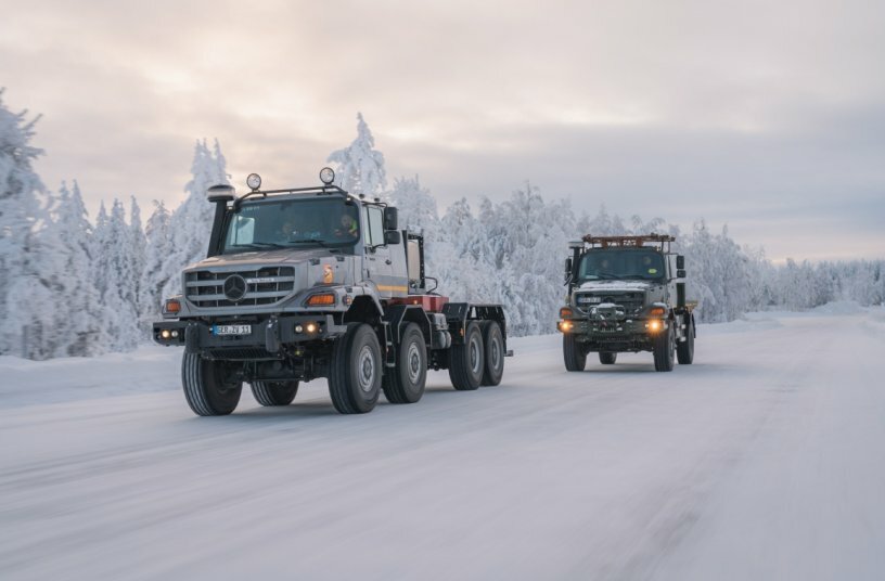 Wintertesting Mercedes-Benz Trucks Januar 2026<br>BILDQUELLE: Daimler Truck AG