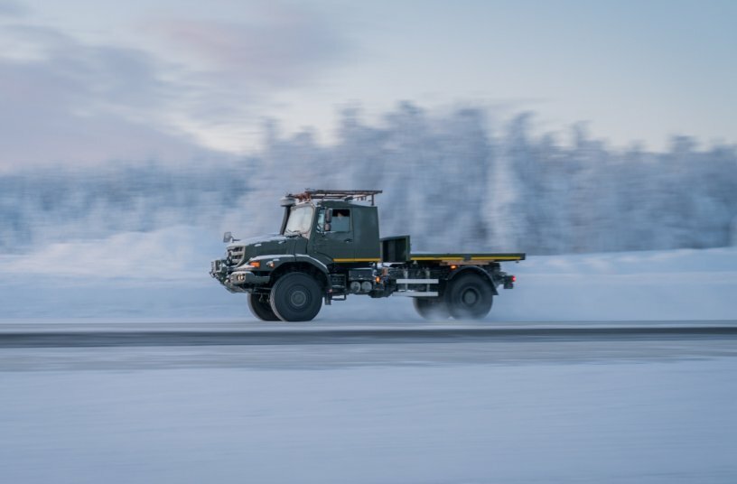 Wintertesting Mercedes-Benz Trucks Januar 2026<br>BILDQUELLE: Daimler Truck AG