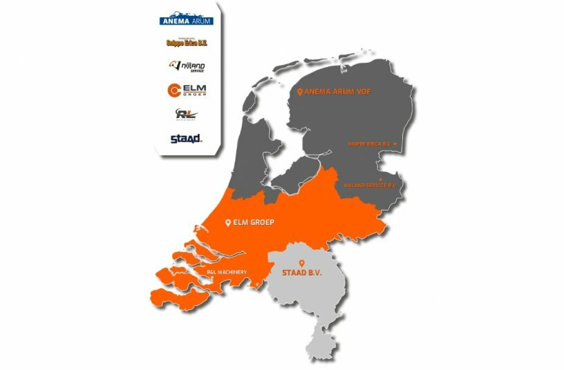 Netherlands Dealer Map<br>IMAGE SOURCE: Develon