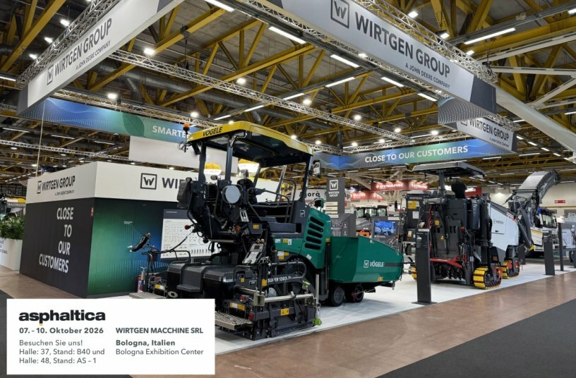 Neben Marktpremieren und spannenden Fachvorträgen informiert die Wirtgen Group auf der Asphaltica 2026 eingehend zu den digitalen Lösungen der Unternehmensgruppe.<br>BILDQUELLE: WIRTGEN GROUP