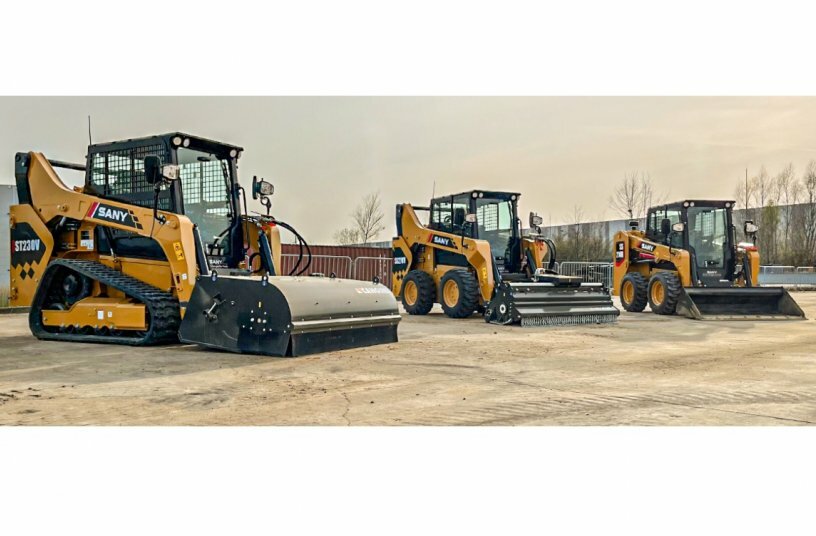 The portfolio of three new compact loaders from SANY in the 4-tonne class.<br>IMAGE SOURCE: SANY Group