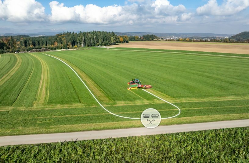 Mähen in Beeten ist mit der automatisierten Schwadablage einfach wie nie zuvor.<br>BILDQUELLE: PÖTTINGER Landtechnik GmbH