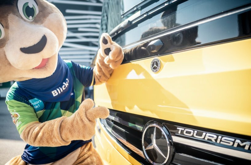 Mercedes-Benz Safety Truck and Safety Coach promote road safety for children<br>IMAGE SOURCE: Daimler Truck AG